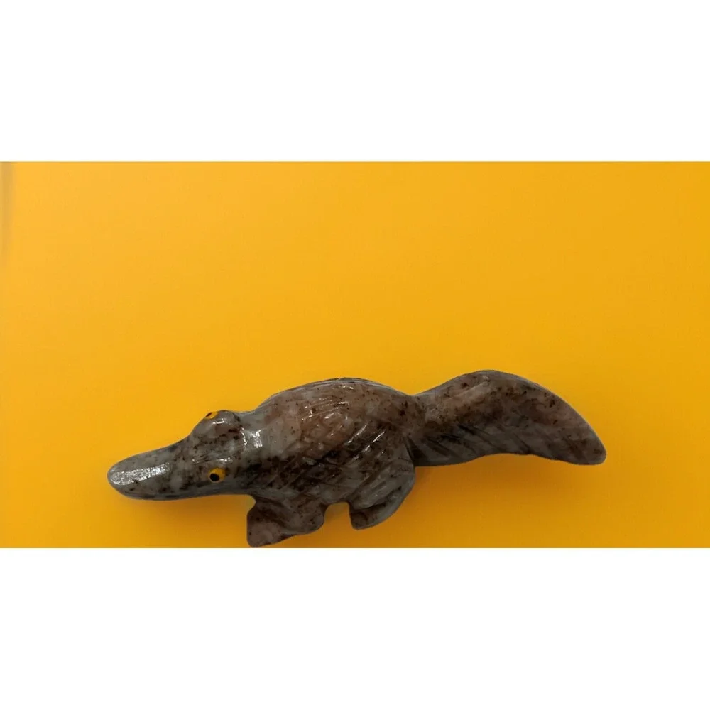 Alligator Handcrafted Stone Carved Animal Natural Rock‎ Mineral Carving Fetish